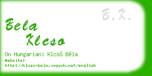 bela klcso business card